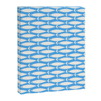 Coastal Fish Pattern in Bold Blue and White Canvas Print Gallery Image 8
