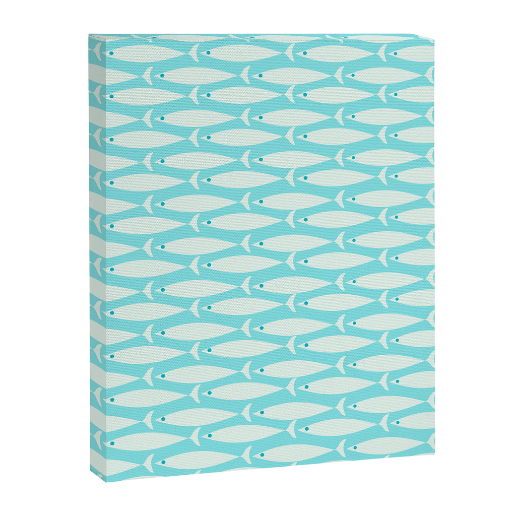 Coastal Fish Pattern in Light Aqua Canvas Print Gallery Image 8