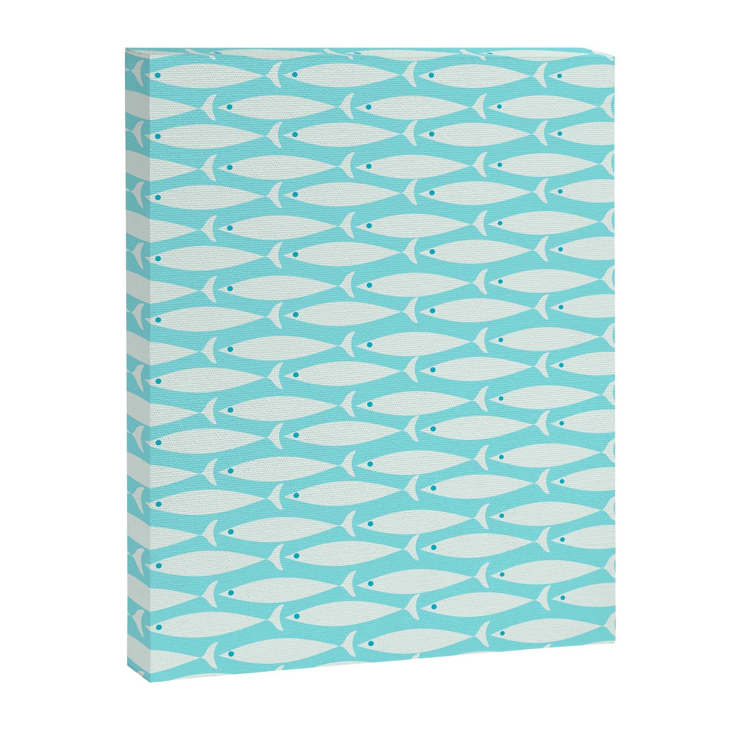 Coastal Fish Pattern in Light Aqua Canvas Print Gallery Image 8