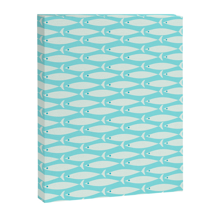 Coastal Fish Pattern in Light Aqua Canvas Print Gallery Image 1