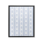Coastal Fish Stripes Nostalgic Pattern in Light Blue and White Framed Canvas Print Gallery Image 8