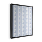 Coastal Fish Stripes Nostalgic Pattern in Light Blue and White Framed Canvas Print Gallery Image 2