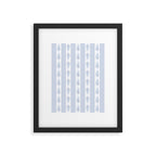 Coastal Fish Stripes Nostalgic Pattern in Light Blue and White Framed Art Print Gallery Image 6