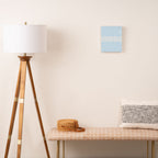 Coastal Minimalist Mid Century Modern Fish in Cool Light Blue White Brown Canvas Print Gallery Image 2