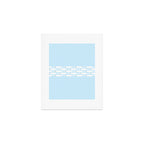 Coastal Minimalist Mid Century Modern Fish in Cool Light Blue White Brown Art Print Gallery Image 1