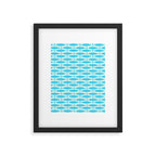Coastal Ocean Fish Pattern in Blue Aqua Framed Art Print Gallery Image 6