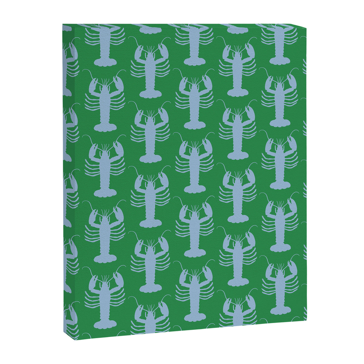 Coastal Pop Lobster Pattern in Bold Green and Light Blue Canvas Print Gallery Image 8