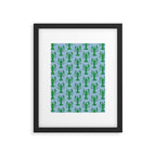 Coastal Pop Lobster Pattern in Light Blue and Green Framed Art Print Gallery Image 6