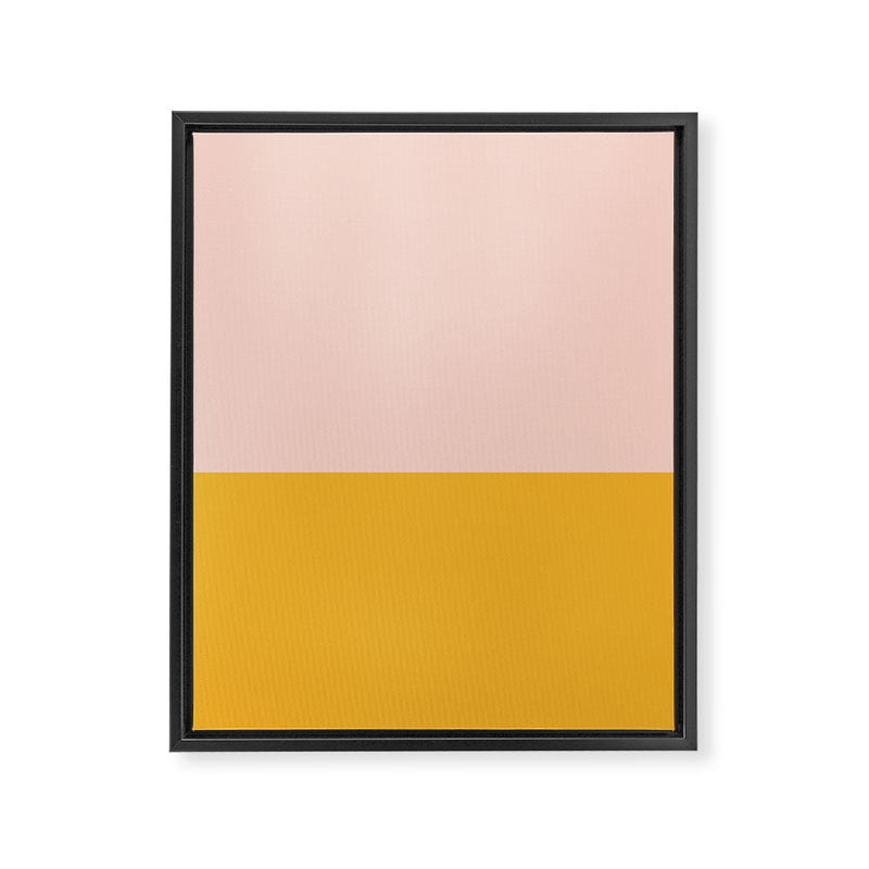 Color Block Blush Pink Mustard Yellow Framed Canvas Print Gallery Image 6