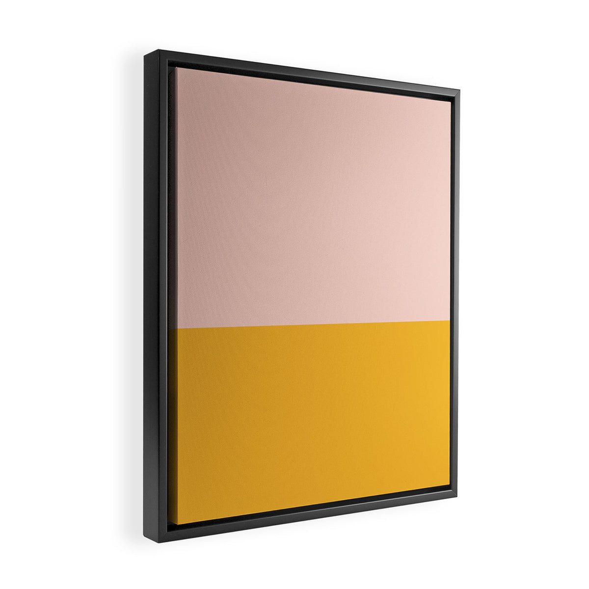 Color Block Blush Pink Mustard Yellow Framed Canvas Print Gallery Image 2