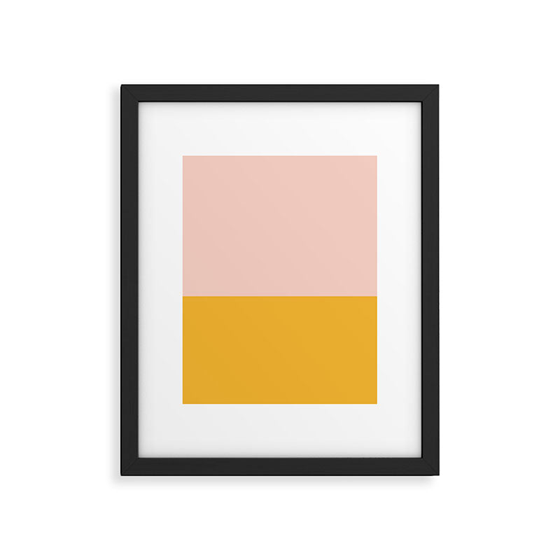 Color Block Blush Pink Mustard Yellow Framed Art Print Gallery Image 5