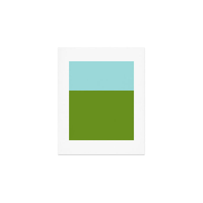 Color Block Bright Aqua Blue and Vibrant Spring Green Art Print Gallery Image 1