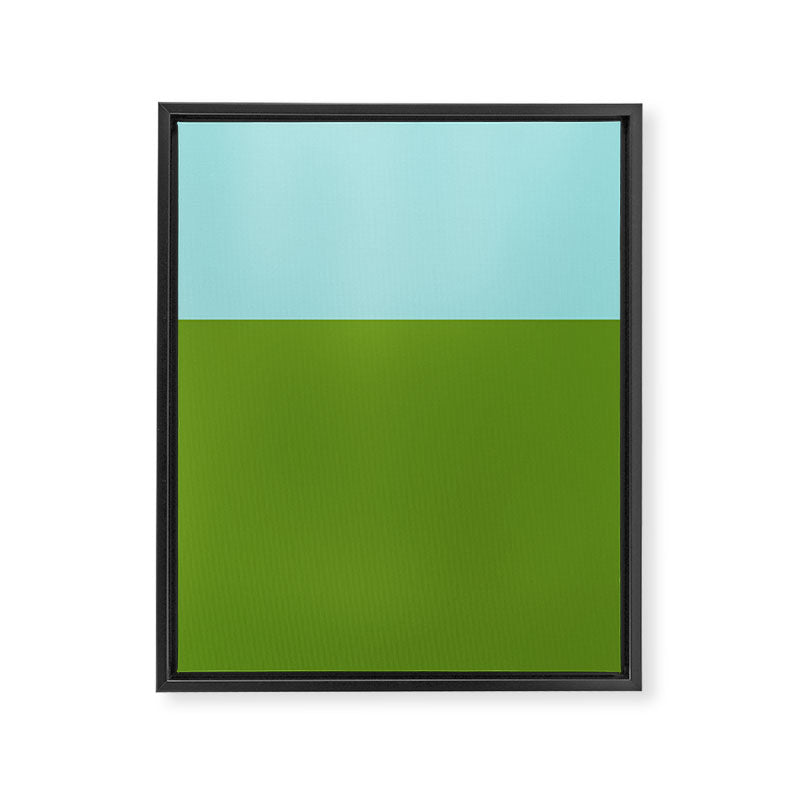 Color Block Bright Aqua Blue and Vibrant Spring Green Framed Canvas Print Gallery Image 8