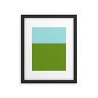 Color Block Bright Aqua Blue and Vibrant Spring Green Framed Art Print Gallery Image 6