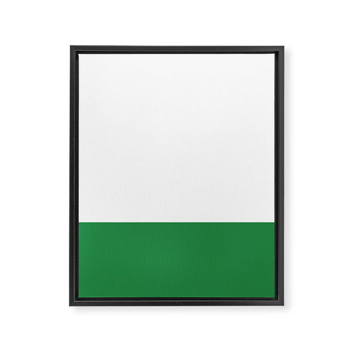    Color Block Green and White Framed Canvas Print Gallery Image 1