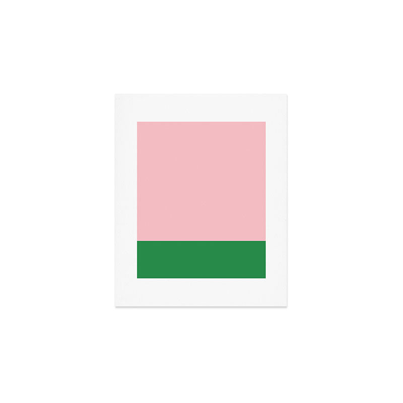 Color Block Pink and Green Art Print Gallery Image 1