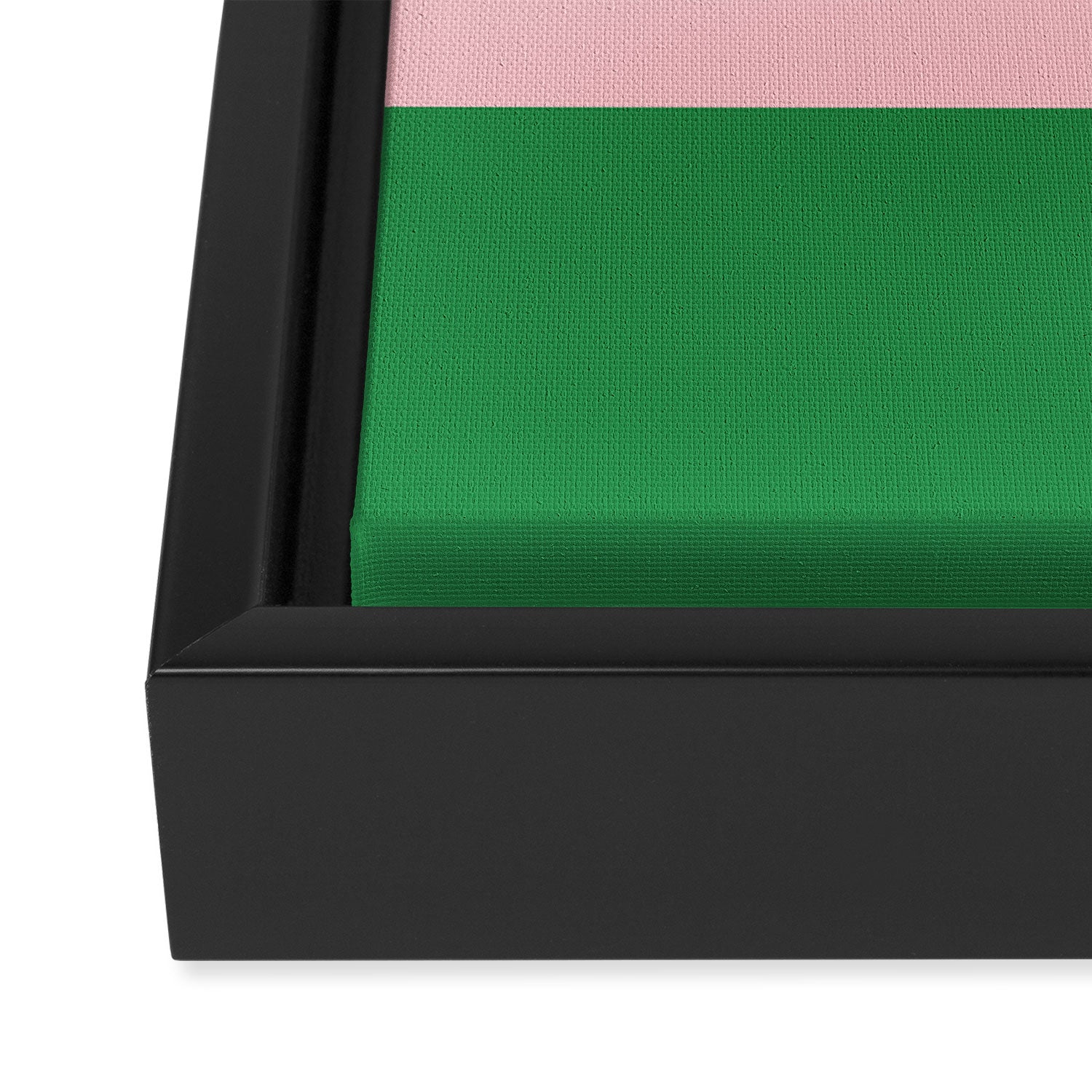 Color Block Pink and Green Framed Canvas Print Gallery Image 3