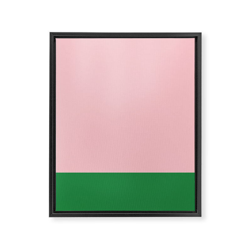 Color Block Pink and Green Framed Canvas Print Gallery Image 6