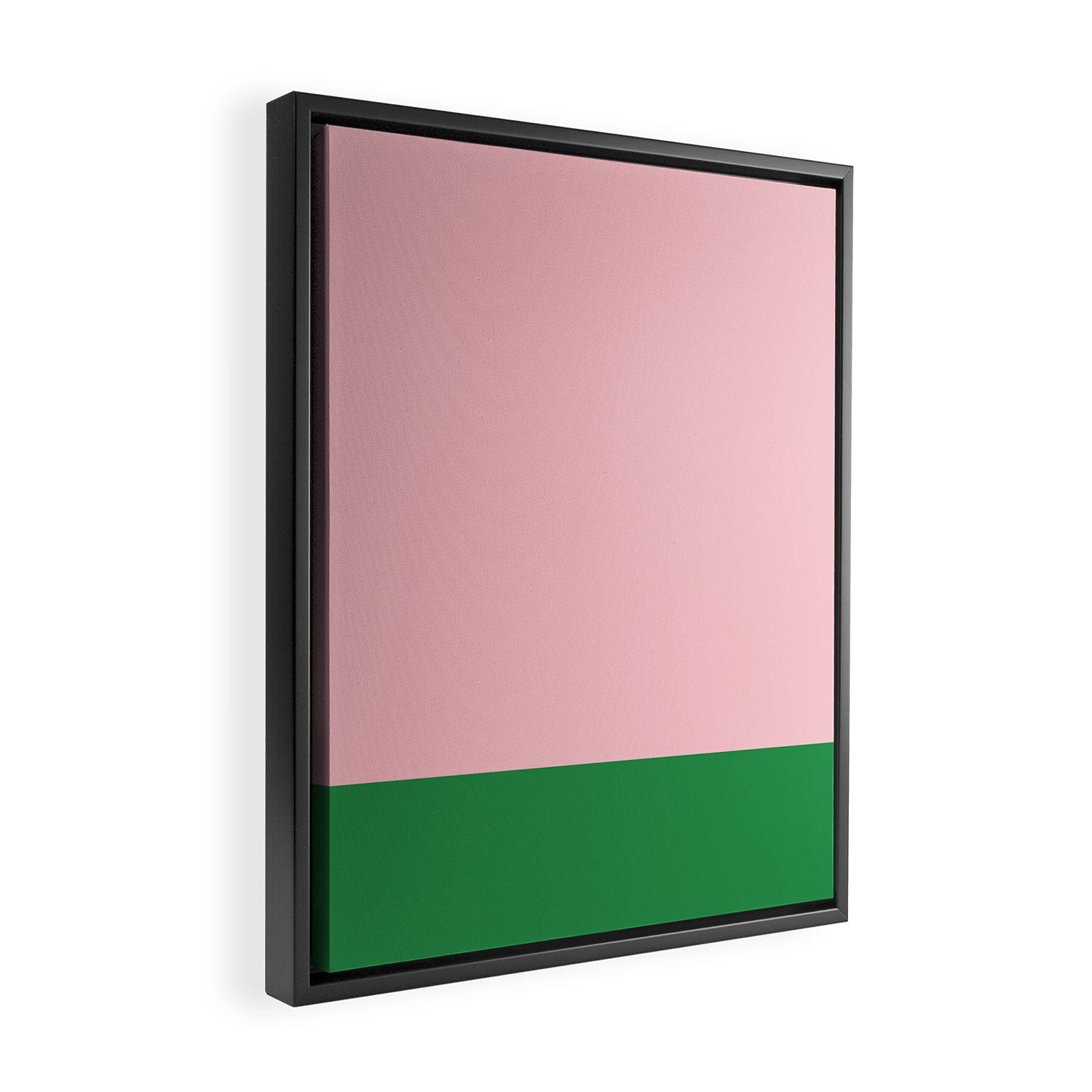Color Block Pink and Green Framed Canvas Print Gallery Image 2