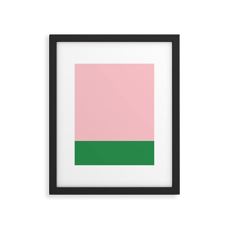 Color Block Pink and Green Framed Art Print Gallery Image 5