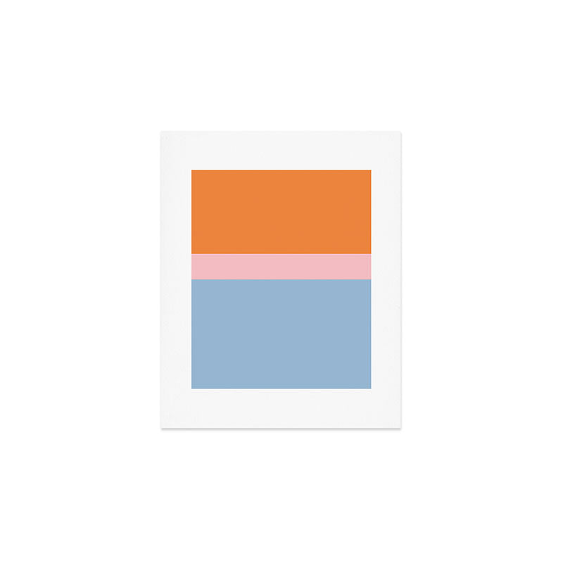 Color Block Striped Solid Orange Pink Light Blue Art Print Gallery Image 1