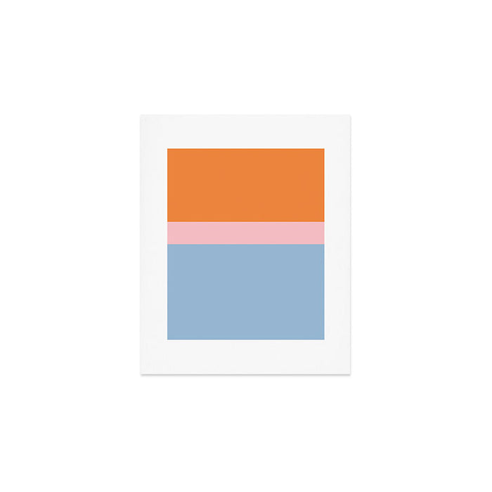 Color Block Striped Solid Orange Pink Light Blue Art Print Gallery Image 1