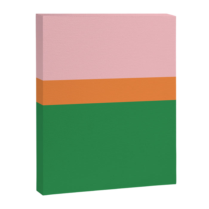 Color Block Striped Solid Pink Green Orange Canvas Print Gallery Image 1