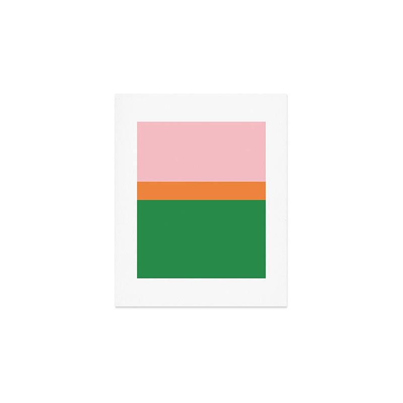 Color Block Striped Solid Pink Green Orange Art Print Gallery Image 1