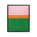 Color Block Striped Solid Pink Green Orange Framed Canvas Print Gallery Image 8