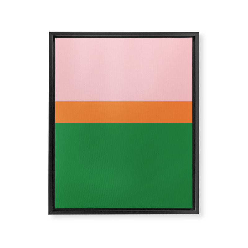 Color Block Striped Solid Pink Green Orange Framed Canvas Print Gallery Image 8