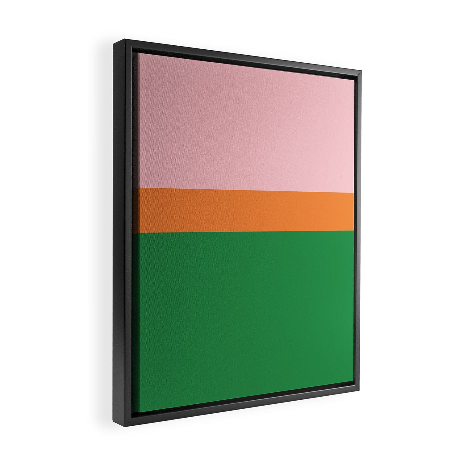 Color Block Striped Solid Pink Green Orange Framed Canvas Print Gallery Image 2