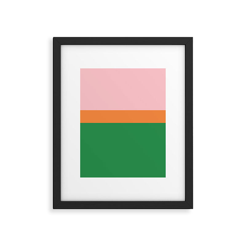 Color Block Striped Solid Pink Green Orange Framed Art Print Gallery Image 6