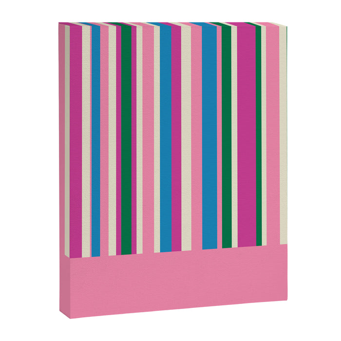 Color Block Stripes Cuff Pattern Pink Blue Green Canvas Print Gallery Image 1