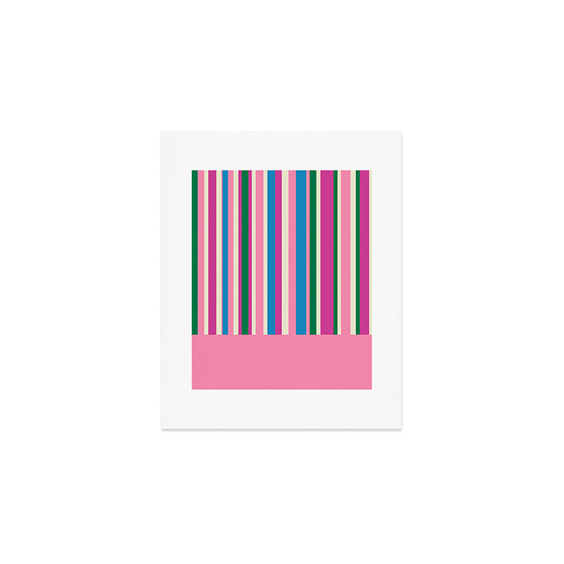 Color Block Stripes Cuff Pattern Pink Blue Green Art Print Gallery Image 1