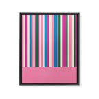 Color Block Stripes Cuff Pattern Pink Blue Green Framed Canvas Print Gallery Image 8