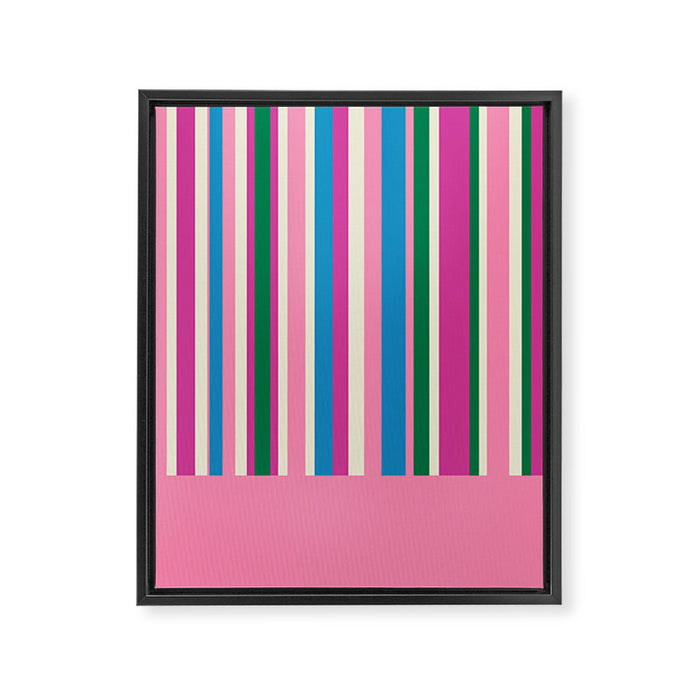 Color Block Stripes Cuff Pattern Pink Blue Green Framed Canvas Print Gallery Image 1