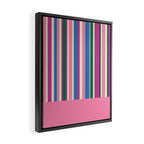Color Block Stripes Cuff Pattern Pink Blue Green Framed Canvas Print Gallery Image 2