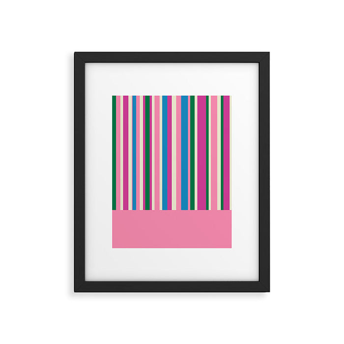 Color Block Stripes Cuff Pattern Pink Blue Green Framed Art Print Gallery Image 1