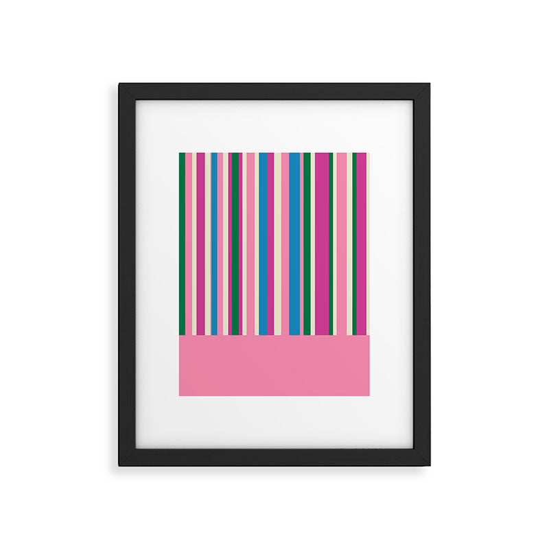 Color Block Stripes Cuff Pattern Pink Blue Green Framed Art Print Gallery Image 6