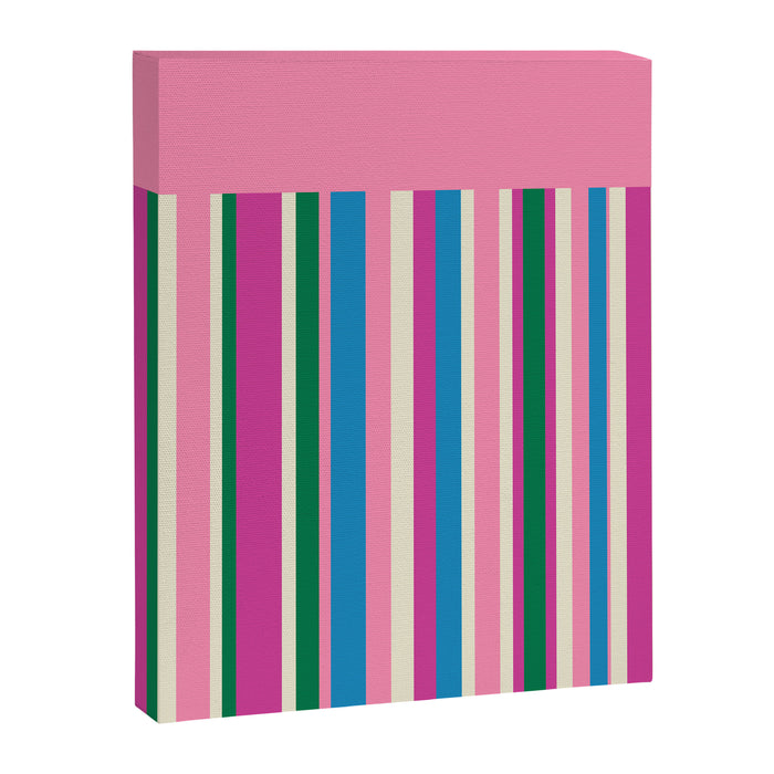 Color Block Stripes Pink Blue Green Canvas Print Gallery Image 1