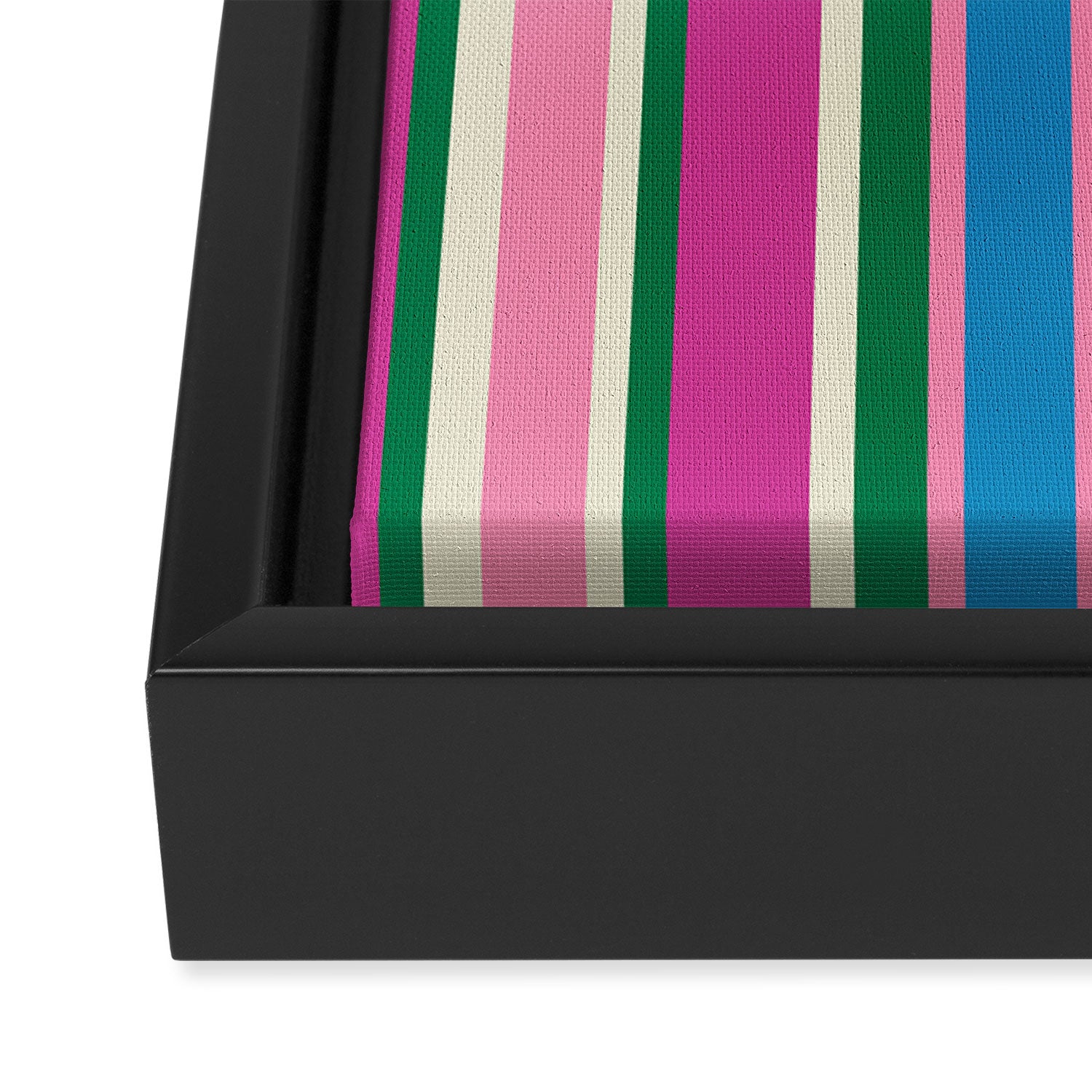 Color Block Stripes Pink Blue Green Framed Canvas Print Gallery Image 3