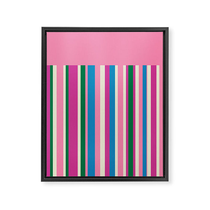 Color Block Stripes Pink Blue Green Framed Canvas Print Gallery Image 1
