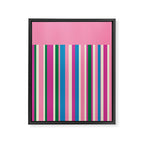 Color Block Stripes Pink Blue Green Framed Canvas Print Gallery Image 8