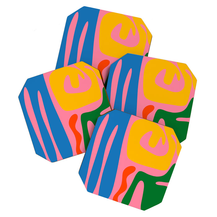 Colorful Abstract Kwaito Pattern Coaster Gallery Image 1