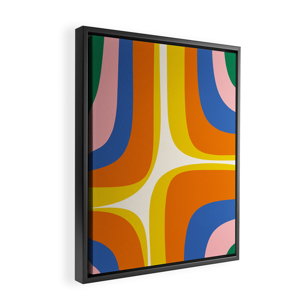 Colorful Abstract Retro Groove Pop Pattern Framed Canvas Print Gallery Image 2