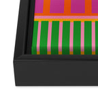 Colorful and Bold Block Stripe Pattern in Pink Orange Blue Green Framed Canvas Print Gallery Image 3