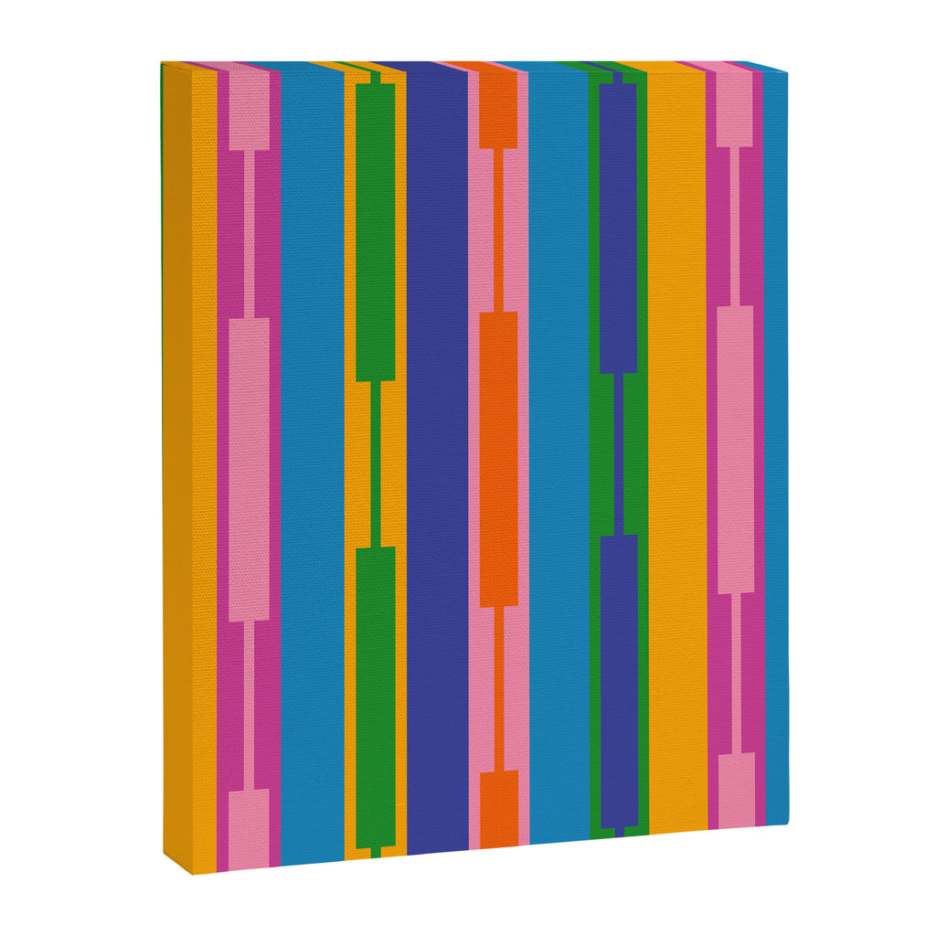 Colorful and Bold Geo Chain Geometric Color Block Stripes Vertical Pattern 2 Canvas Print Gallery Image 8