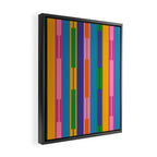 Colorful and Bold Geo Chain Geometric Color Block Stripes Vertical Pattern 2 Framed Canvas Print Gallery Image 2