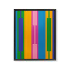 Colorful and Bold Geo Chain Geometric Color Block Stripes Vertical Pattern Framed Canvas Print Gallery Image 8