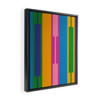 Colorful and Bold Geo Chain Geometric Color Block Stripes Vertical Pattern Framed Canvas Print Gallery Image 2
